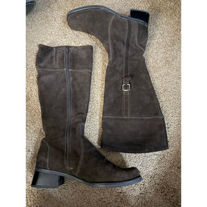 Women's La Canadienne Passion waterproof Suede Heeled Boots in Espresso Size 8